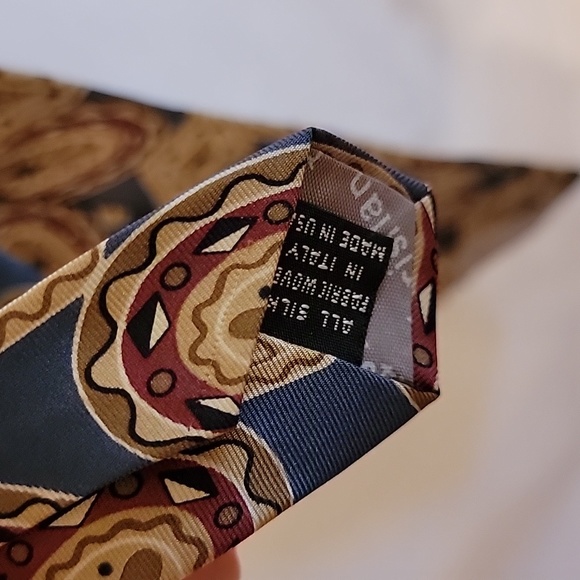 Designer Christian Dior Monsieur Blue Patterned Tie 100% Silk Made in Italy - Picture 10 of 16